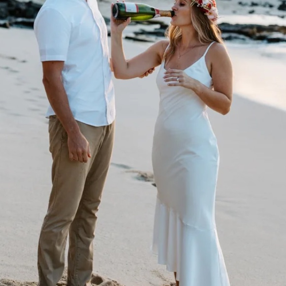Lulus Strictly Romance White Satin Asymmetrical Tiered Midi Dress